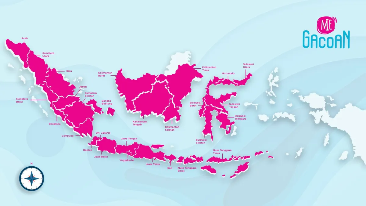 Peta sebaran wilayah Mie Gacoan di Indonesia